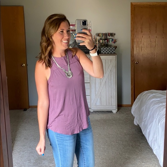 Anthropologie Tops - Anthropologie Mauve Tank Top